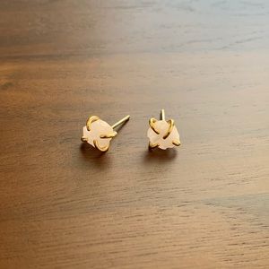 EUC Rose Quartz 18k Gold Plated Stud Earrings